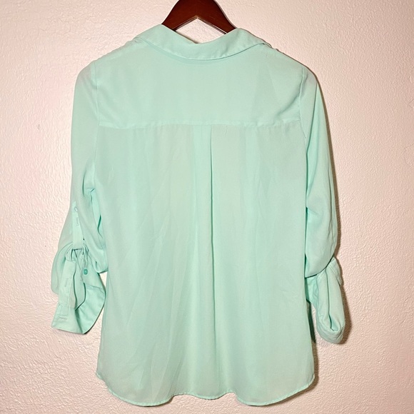 attention Tops Attention Mint Green Button Up Shirt Poshmark